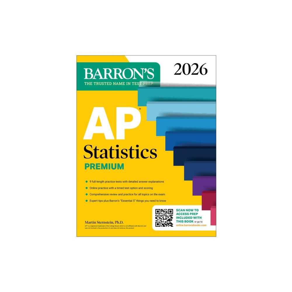 Produktbild för AP Statistics Premium, 2026: Prep Book with 9 Practice Tests + Comprehensive Review + Online Practice (häftad, eng)