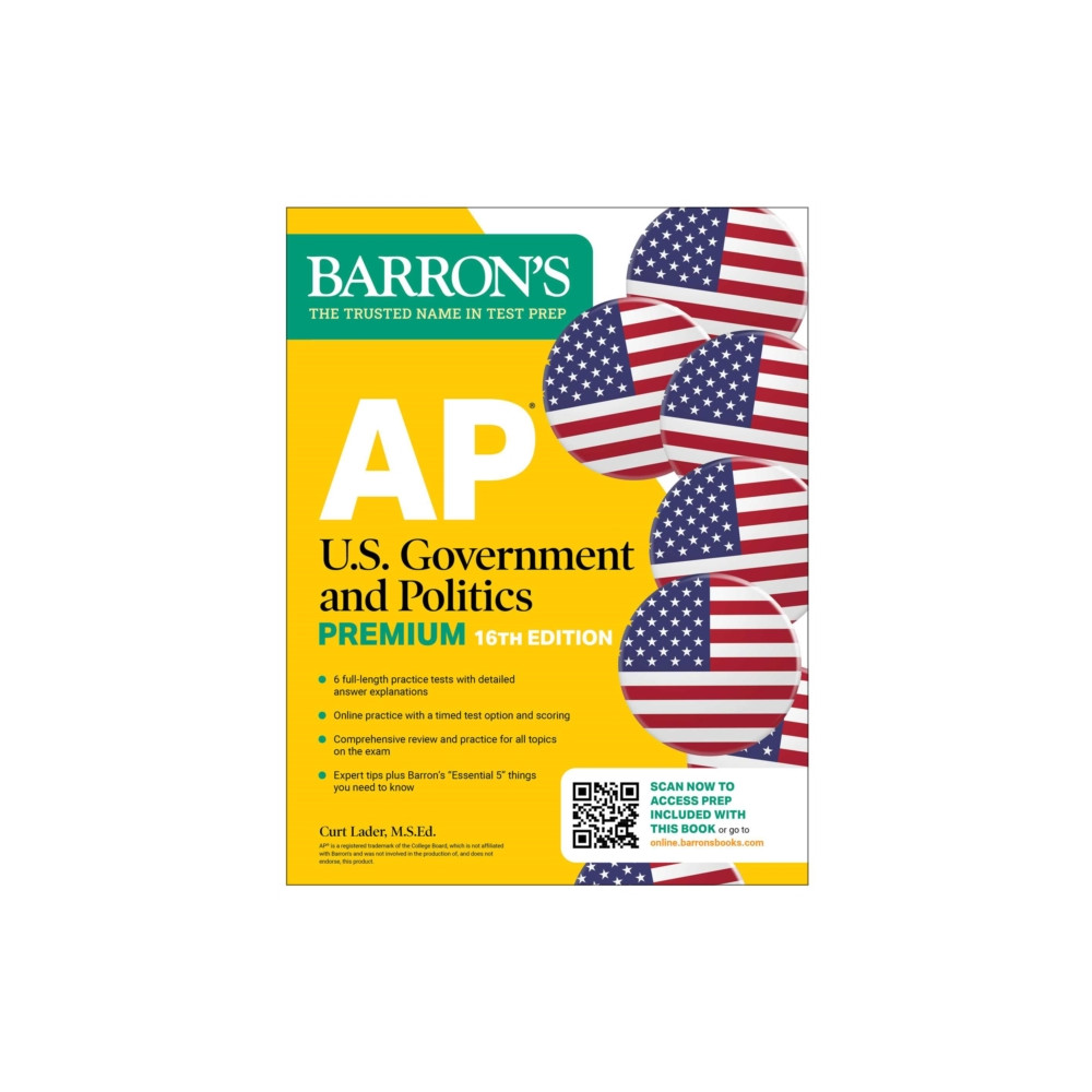 Produktbild för AP U.S. Government and Politics Premium, Sixteenth Edition: Prep Book with 6 Practice Tests + Comprehensive Review + Online Practice (2026) (häftad, eng)