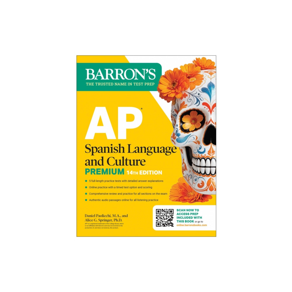 Produktbild för AP Spanish Language and Culture Premium, Fourteenth Edition: Prep Book with 5 Practice Tests + Comprehensive Review + Online Practice (2026) (häftad, eng)