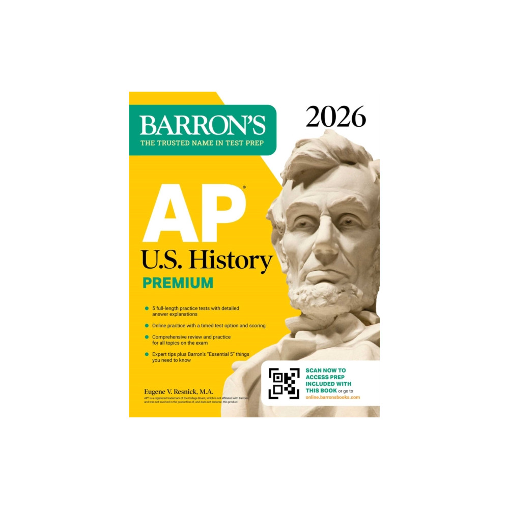 Produktbild för AP U.S. History Premium, 2026: Prep Book with 5 Practice Tests + Comprehensive Review + Online Practice (häftad, eng)