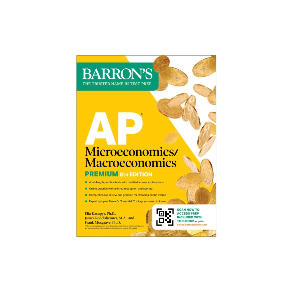Produktbild för AP Microeconomics/Macroeconomics Premium, Eighth Edition: Prep Book with 4 Practice Tests + Comprehensive Review + Online Practice (2026) (häftad, eng)