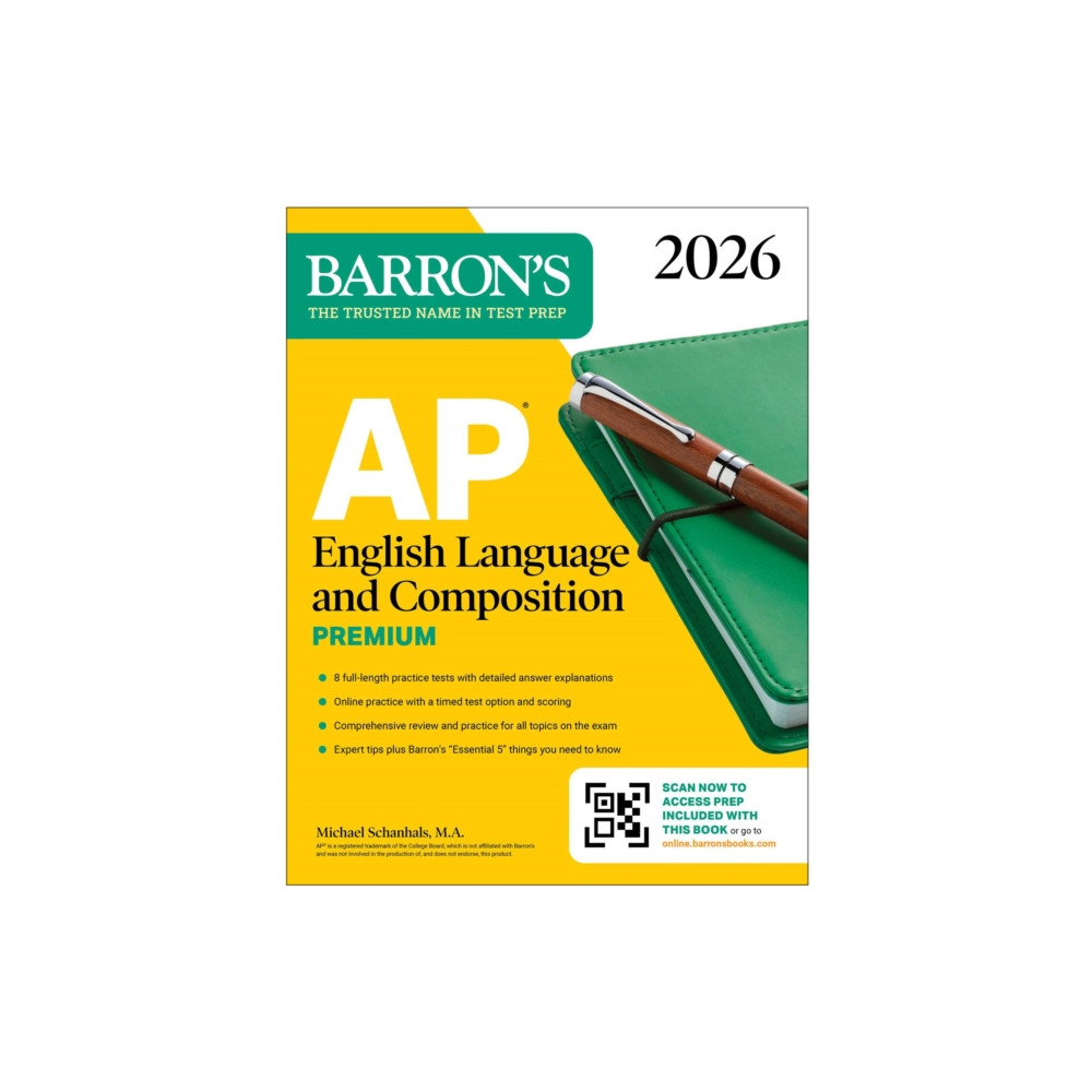 Produktbild för AP English Language and Composition Premium, 2026: Prep Book with 8 Practice Tests + Online Practice (häftad, eng)