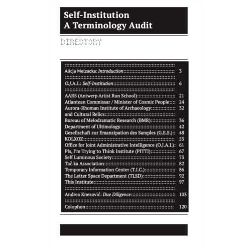 Set Margins' publications Self-Institutionalization Reader (häftad, eng)