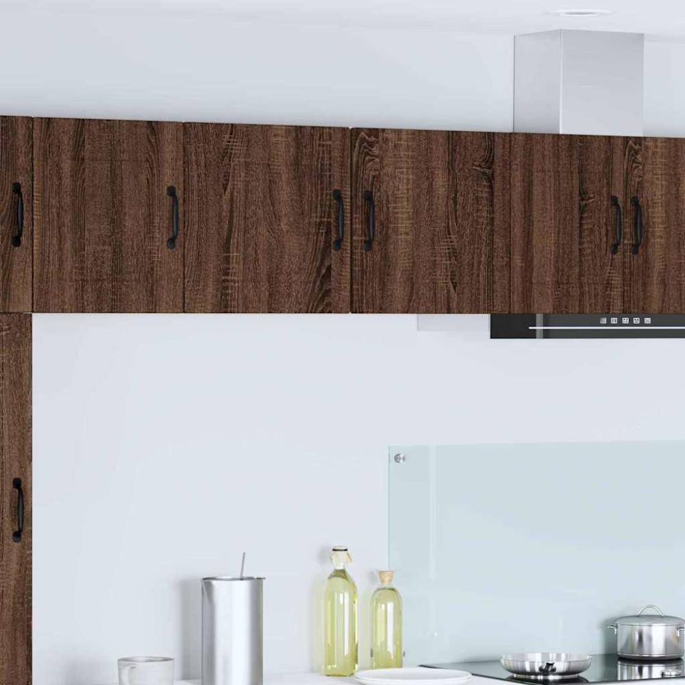 Produktbild för Väggskåp PORTO 2 pcs Brun Ek 40 x 31 x 40 cm Konstruerat trä