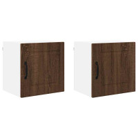 Produktbild för Väggskåp PORTO 2 pcs Brun Ek 40 x 31 x 40 cm Konstruerat trä
