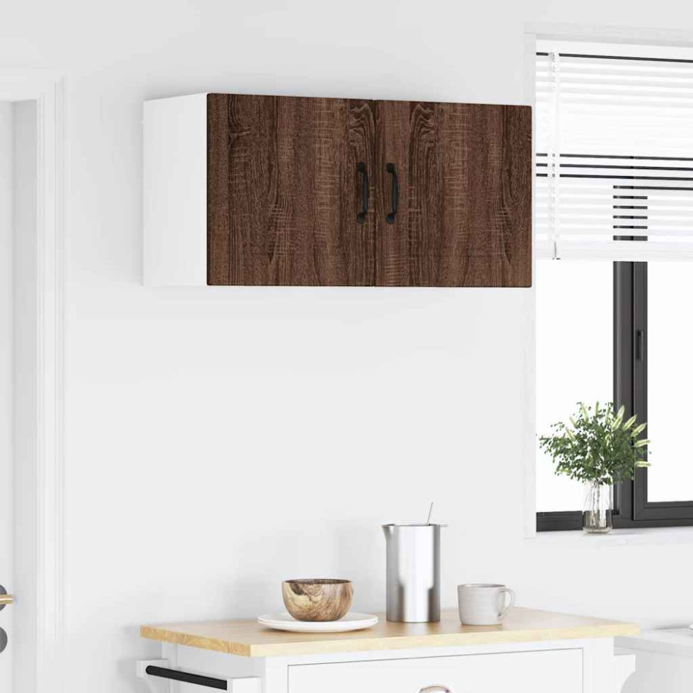 Produktbild för Väggskåp PORTO 2 pcs Brun Ek 40 x 31 x 40 cm Konstruerat trä