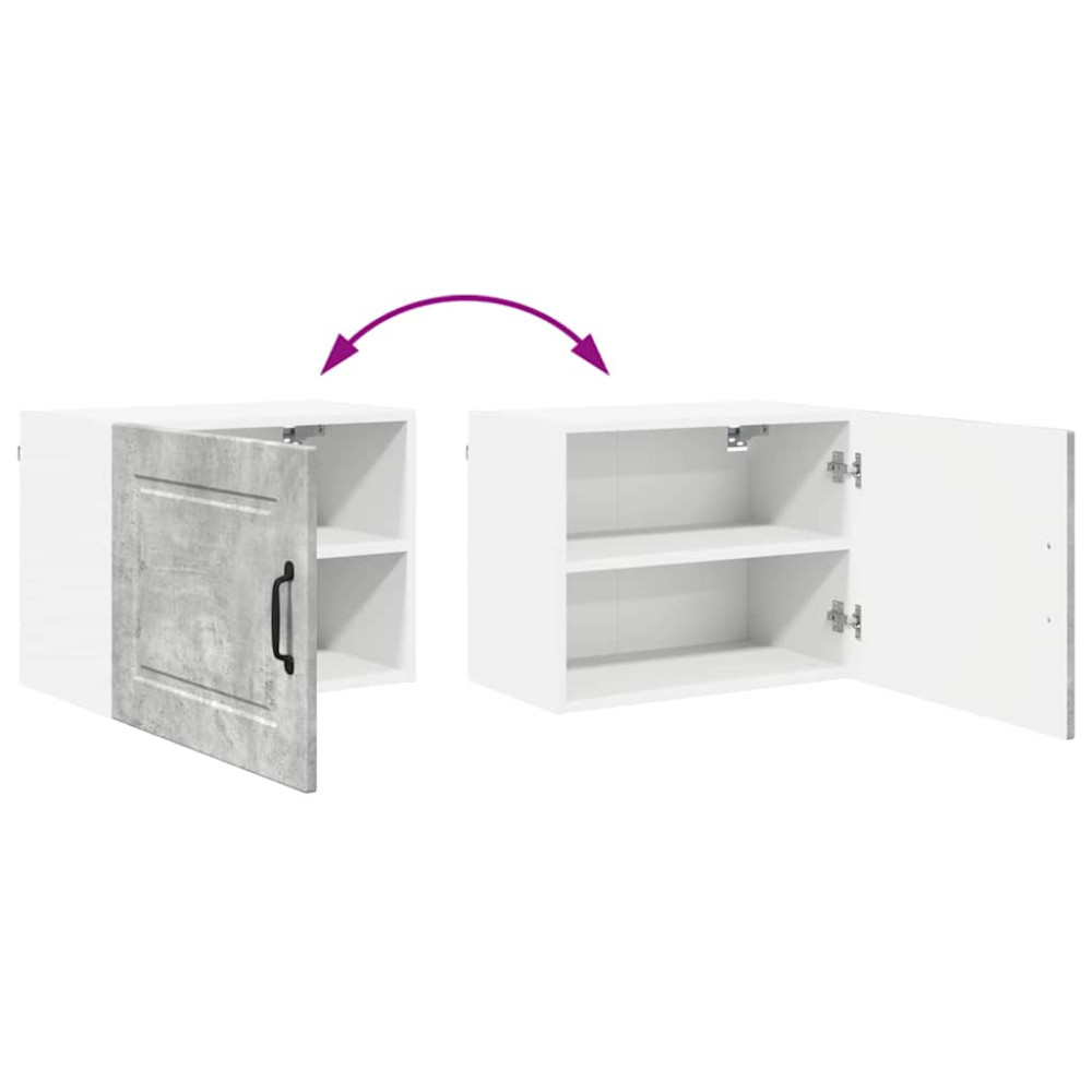 Produktbild för Väggskåp PORTO 2 pcs Betonggrå 50 x 31 x 40 cm Konstruerat trä