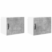 Produktbild för Väggskåp PORTO 2 pcs Betonggrå 50 x 31 x 40 cm Konstruerat trä