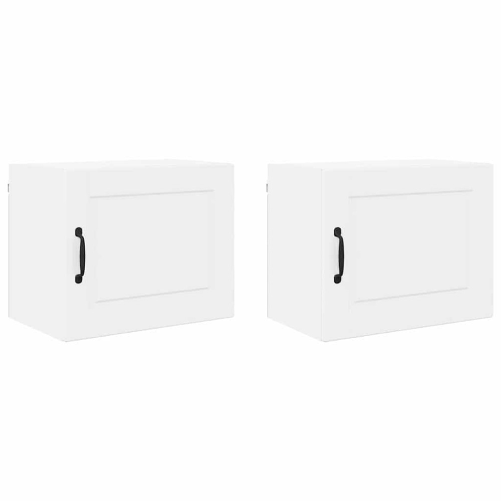 Produktbild för Väggskåp PORTO 2 pcs Högblanka vita 50 x 31 x 40 cm