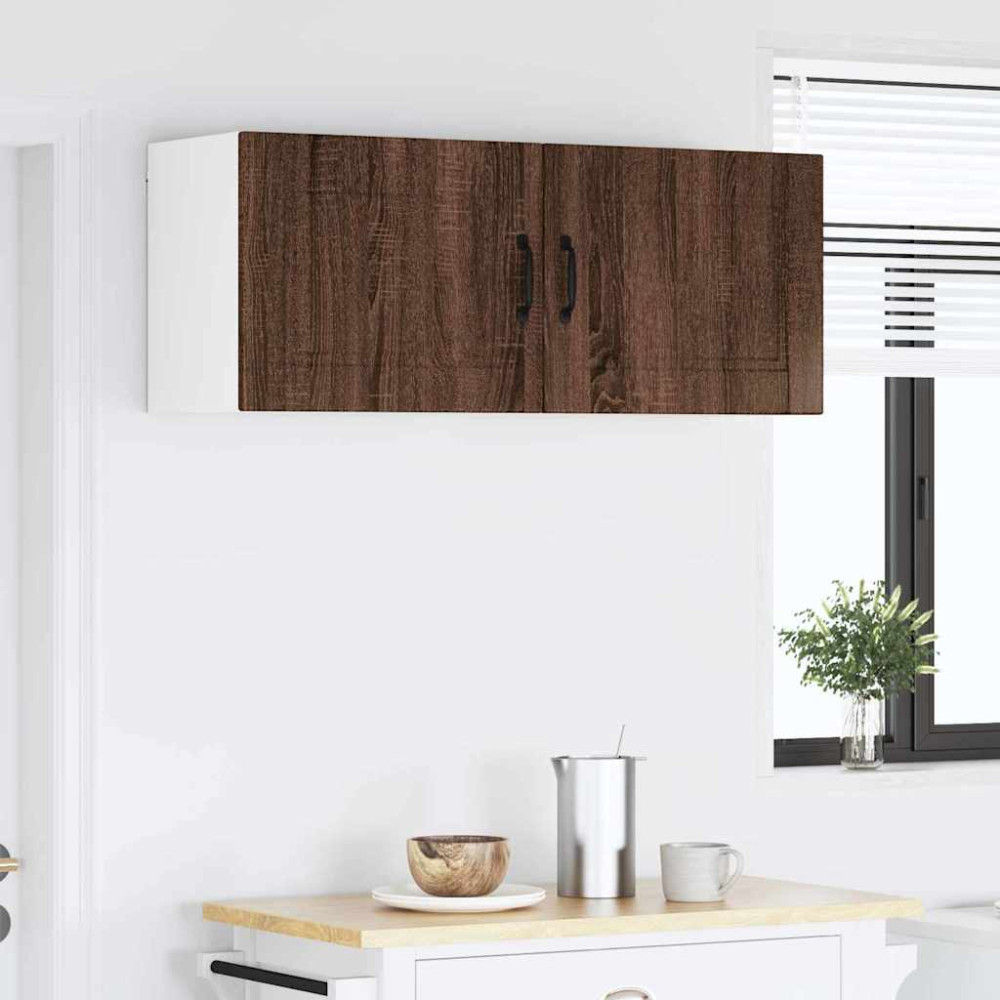 Produktbild för Väggskåp PORTO 2 pcs Brun Ek 50 x 31 x 40 cm Konstruerat trä