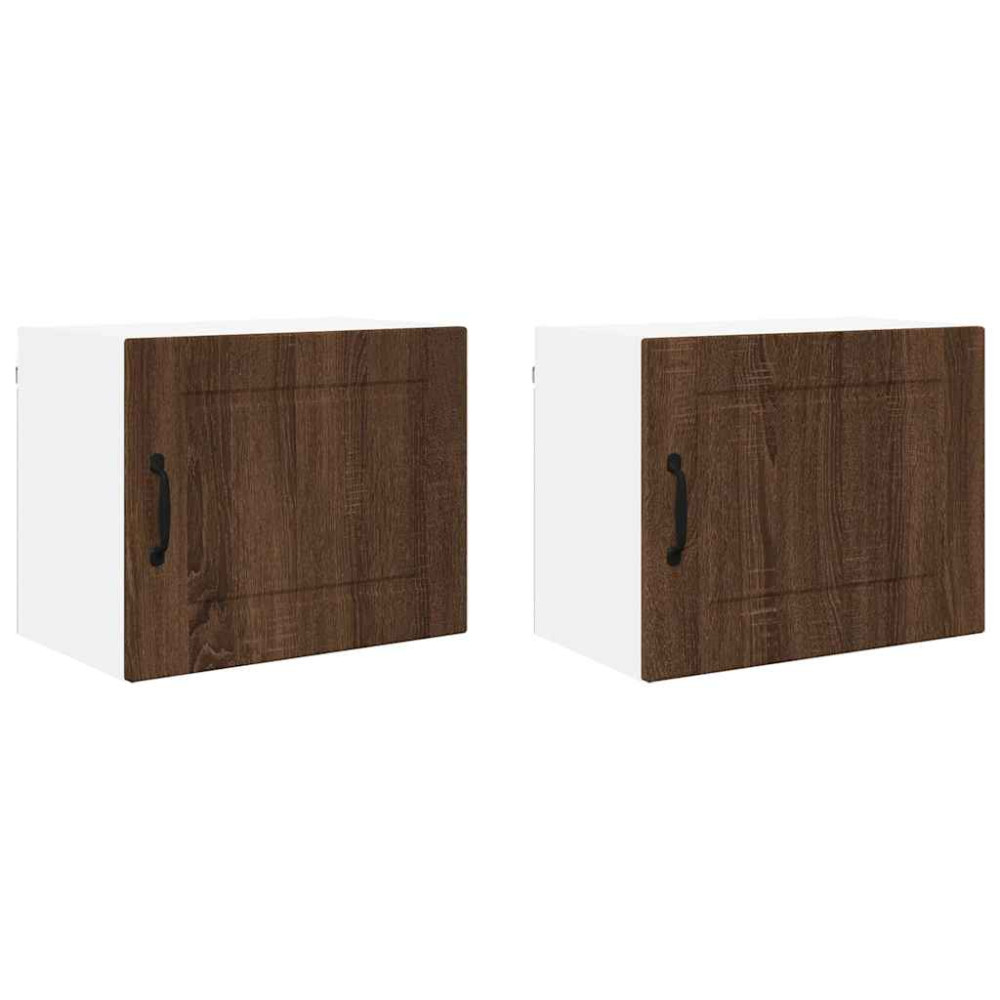 Produktbild för Väggskåp PORTO 2 pcs Brun Ek 50 x 31 x 40 cm Konstruerat trä