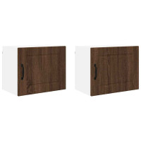 Produktbild för Väggskåp PORTO 2 pcs Brun Ek 50 x 31 x 40 cm Konstruerat trä