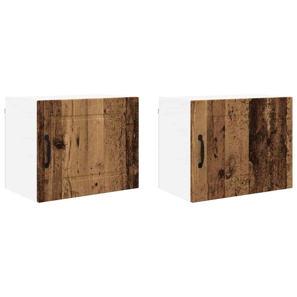 Produktbild för Väggskåp PORTO 2 pcs Gammalt trä 50 x 31 x 40 cm