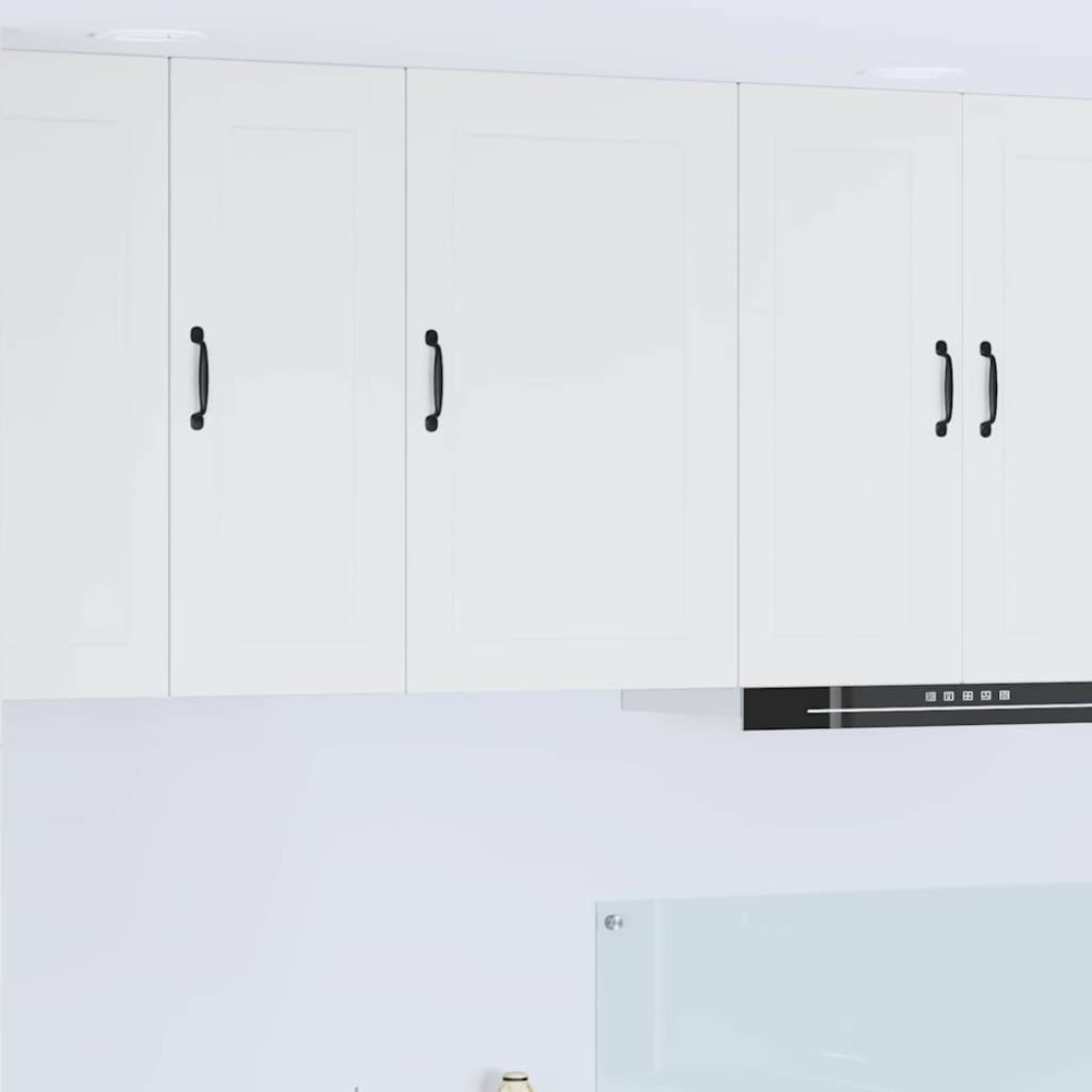 Produktbild för Väggskåp PORTO Högblanka vita 50 x 31 x 80 cm Konstruerat trä