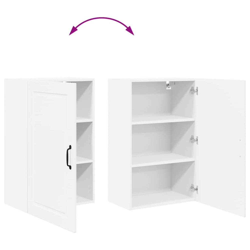 Produktbild för Väggskåp PORTO Högblanka vita 50 x 31 x 80 cm Konstruerat trä