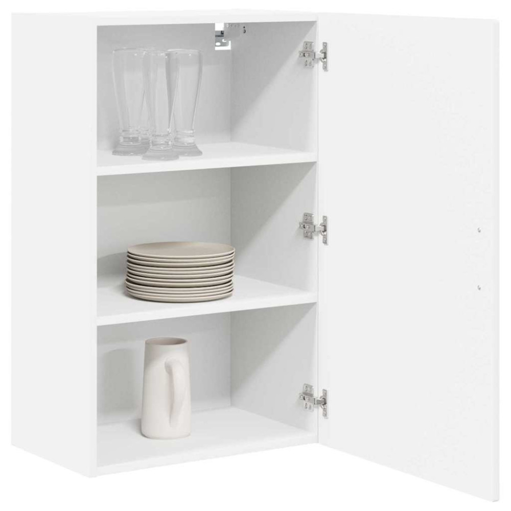 Produktbild för Väggskåp PORTO Högblanka vita 50 x 31 x 80 cm Konstruerat trä