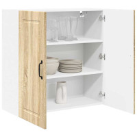 Produktbild för Väggskåp PORTO Sonoma-ek 80 x 31 x 80 cm Konstruerat trä