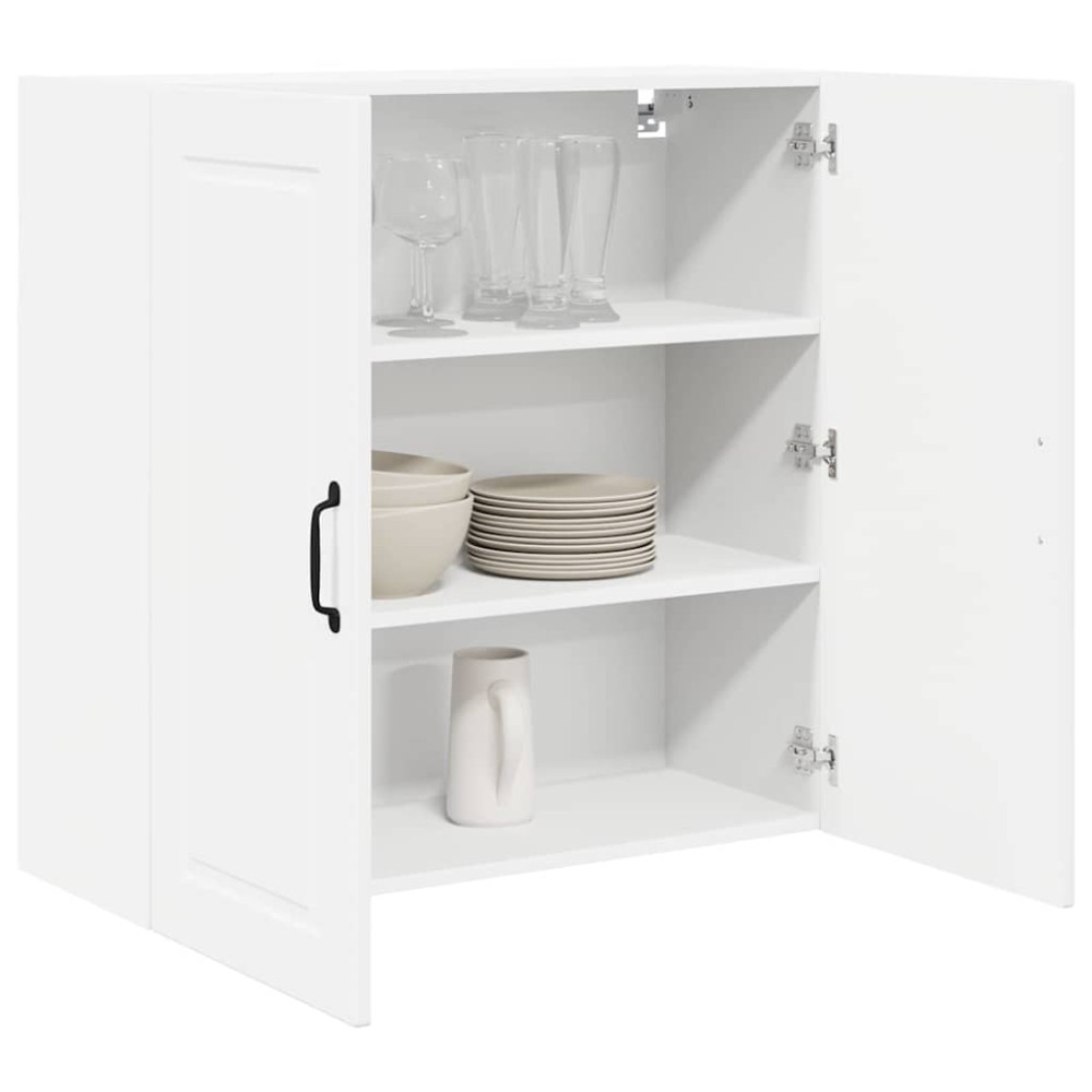 Produktbild för Väggskåp PORTO Högblanka vita 80 x 31 x 80 cm Konstruerat trä