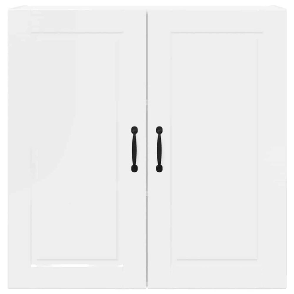 Produktbild för Väggskåp PORTO Högblanka vita 80 x 31 x 80 cm Konstruerat trä