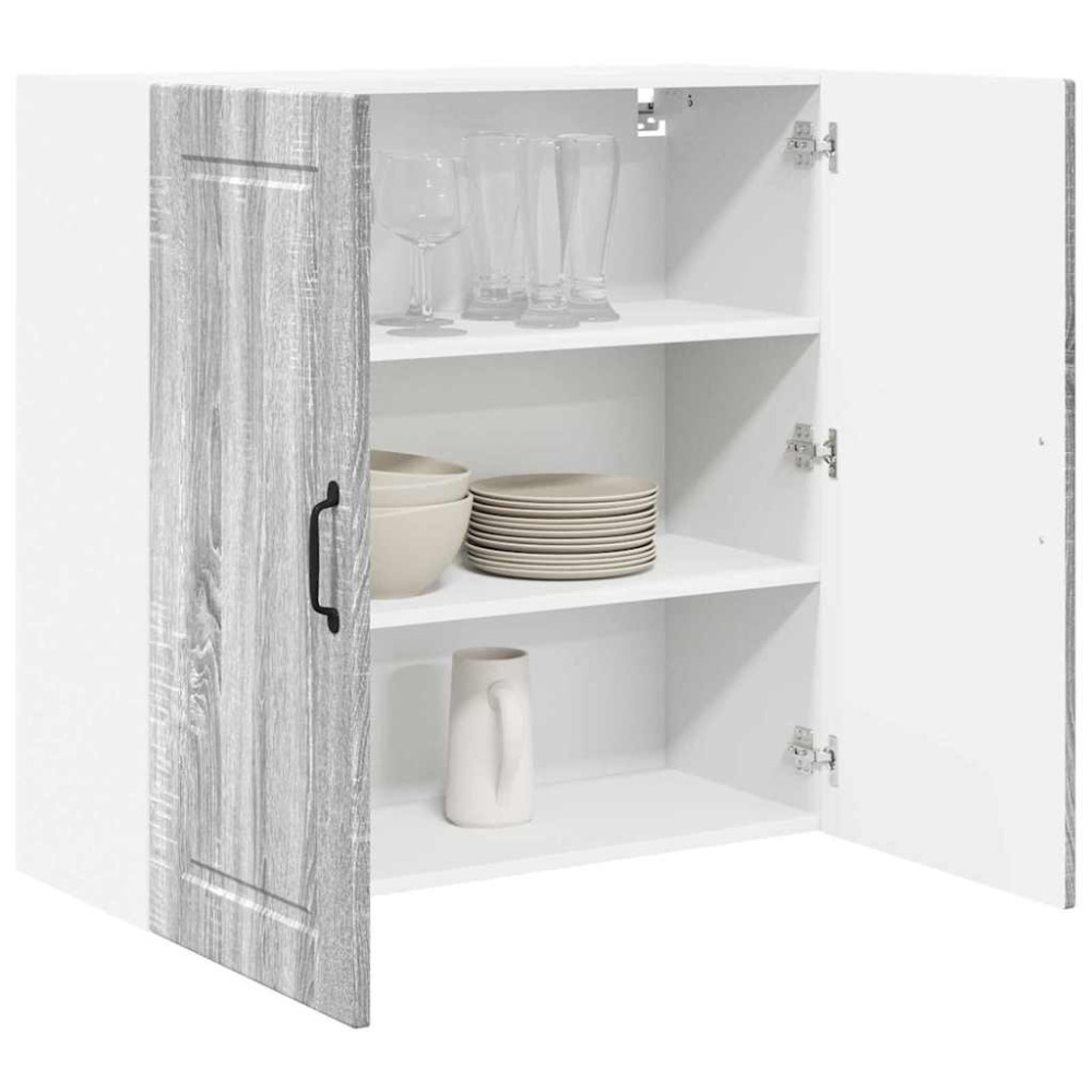 Produktbild för Väggskåp PORTO Grå Sonoma 80 x 31 x 80 cm Konstruerat trä