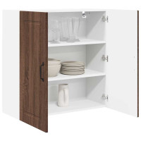 Produktbild för Väggskåp PORTO Brun Ek 80 x 31 x 80 cm Konstruerat trä