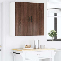 Produktbild för Väggskåp PORTO Brun Ek 80 x 31 x 80 cm Konstruerat trä