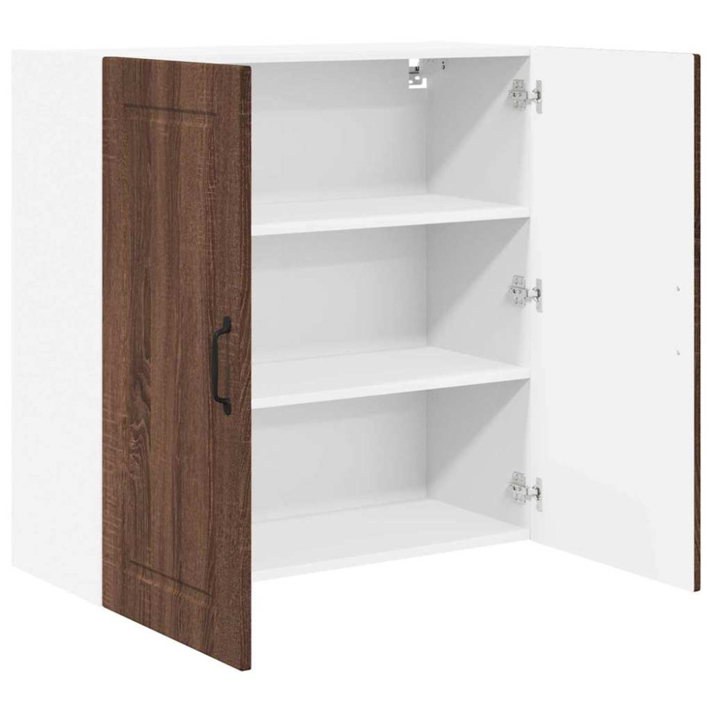 Produktbild för Väggskåp PORTO Brun Ek 80 x 31 x 80 cm Konstruerat trä