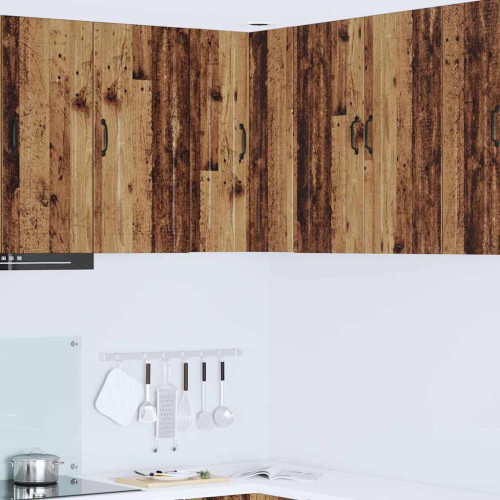 vidaXL Vägghörnskåp PORTO Gammalt trä 57 x 57 x 80 cm Konstruerat trä