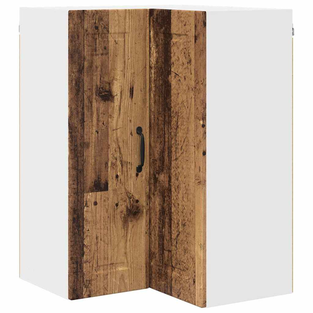 Produktbild för Vägghörnskåp PORTO Gammalt trä 57 x 57 x 80 cm Konstruerat trä