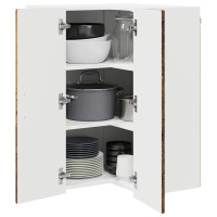 Produktbild för Vägghörnskåp PORTO Gammalt trä 57 x 57 x 80 cm Konstruerat trä