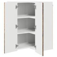 Produktbild för Vägghörnskåp PORTO Gammalt trä 57 x 57 x 80 cm Konstruerat trä