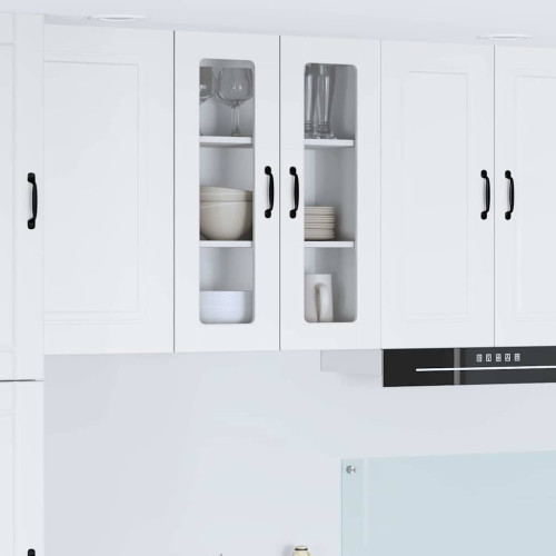 vidaXL Väggglasförråd PORTO Vit 60 x 31 x 80 cm Konstruerat trä