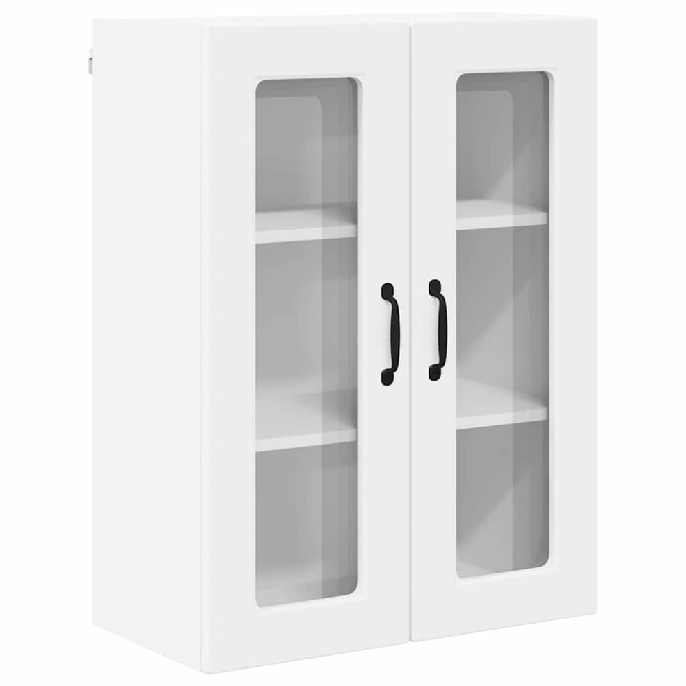 Produktbild för Väggglasförråd PORTO Vit 60 x 31 x 80 cm Konstruerat trä