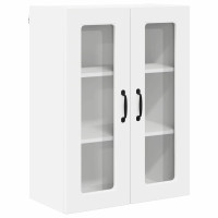 Produktbild för Väggglasförråd PORTO Vit 60 x 31 x 80 cm Konstruerat trä