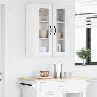 Produktbild för Väggglasförråd PORTO Vit 60 x 31 x 80 cm Konstruerat trä