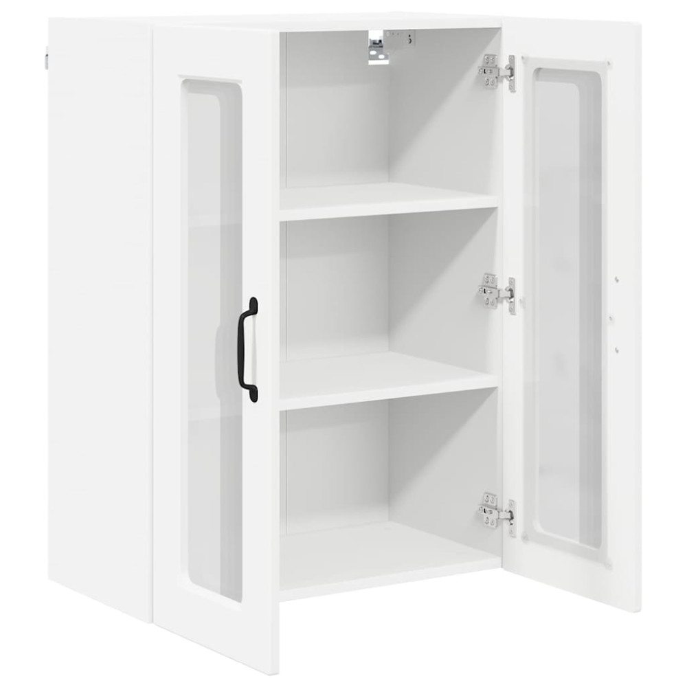 Produktbild för Väggglasförråd PORTO Vit 60 x 31 x 80 cm Konstruerat trä
