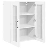 Produktbild för Väggglasförråd PORTO Vit 60 x 31 x 80 cm Konstruerat trä