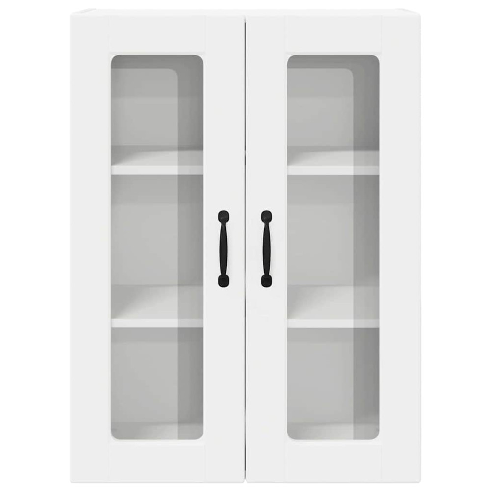 Produktbild för Väggglasförråd PORTO Vit 60 x 31 x 80 cm Konstruerat trä