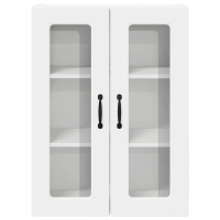 Produktbild för Väggglasförråd PORTO Vit 60 x 31 x 80 cm Konstruerat trä
