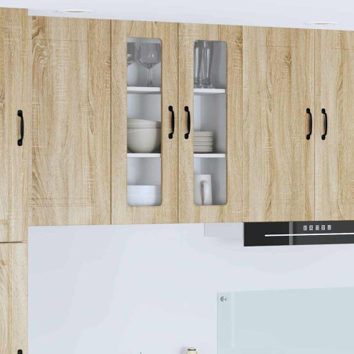 vidaXL Väggglasförråd PORTO Sonoma-ek 60 x 31 x 80 cm Konstruerat trä