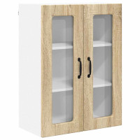 Produktbild för Väggglasförråd PORTO Sonoma-ek 60 x 31 x 80 cm Konstruerat trä
