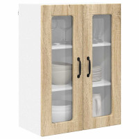 Produktbild för Väggglasförråd PORTO Sonoma-ek 60 x 31 x 80 cm Konstruerat trä