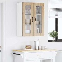 Produktbild för Väggglasförråd PORTO Sonoma-ek 60 x 31 x 80 cm Konstruerat trä