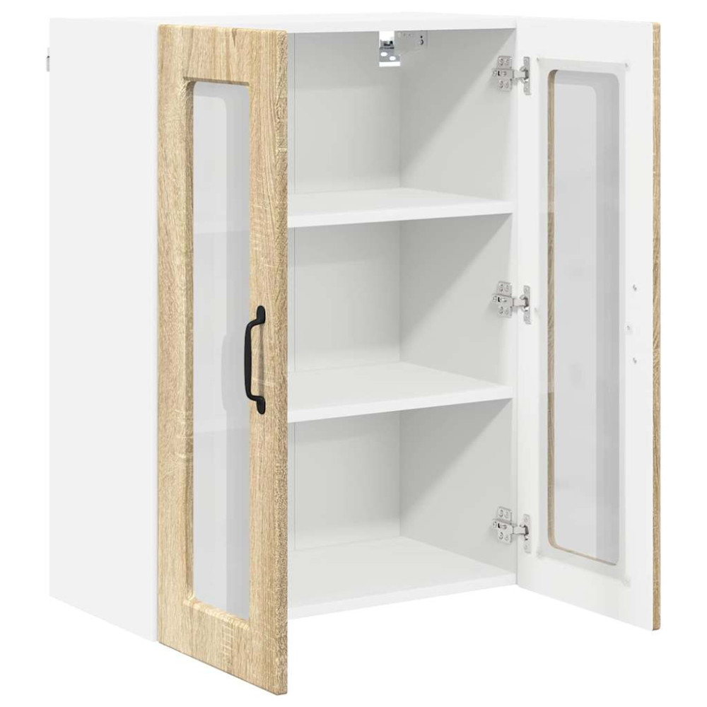 Produktbild för Väggglasförråd PORTO Sonoma-ek 60 x 31 x 80 cm Konstruerat trä