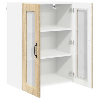Produktbild för Väggglasförråd PORTO Sonoma-ek 60 x 31 x 80 cm Konstruerat trä