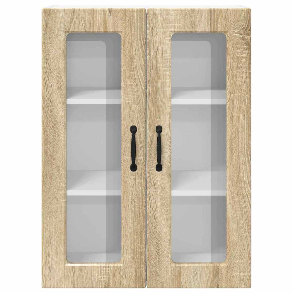 Produktbild för Väggglasförråd PORTO Sonoma-ek 60 x 31 x 80 cm Konstruerat trä