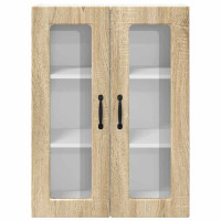 Produktbild för Väggglasförråd PORTO Sonoma-ek 60 x 31 x 80 cm Konstruerat trä