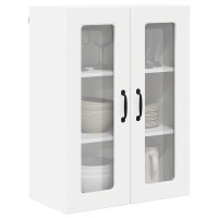Produktbild för Väggglasförråd PORTO Högblanka vita 60 x 31 x 80 cm
