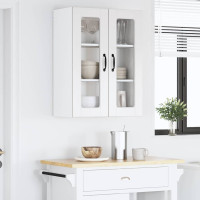 Produktbild för Väggglasförråd PORTO Högblanka vita 60 x 31 x 80 cm