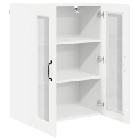 Produktbild för Väggglasförråd PORTO Högblanka vita 60 x 31 x 80 cm